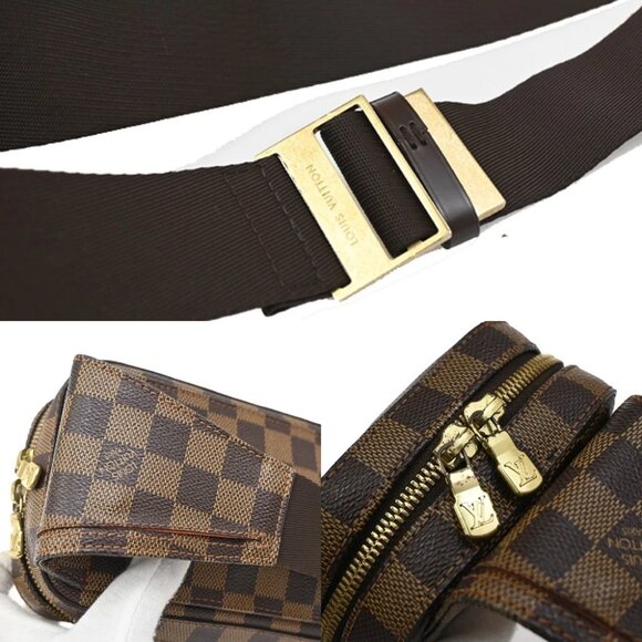 LOUIS VUITTON Geronimos Bum Body Bag Damier Ebene Leather Brown N51994 93FC156 - Picture 8 of 14